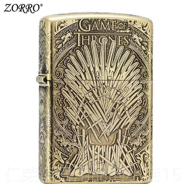 正品玩超煤油打火轮机防风黄铜创意男祥云龙覆古砂个性打火机送男