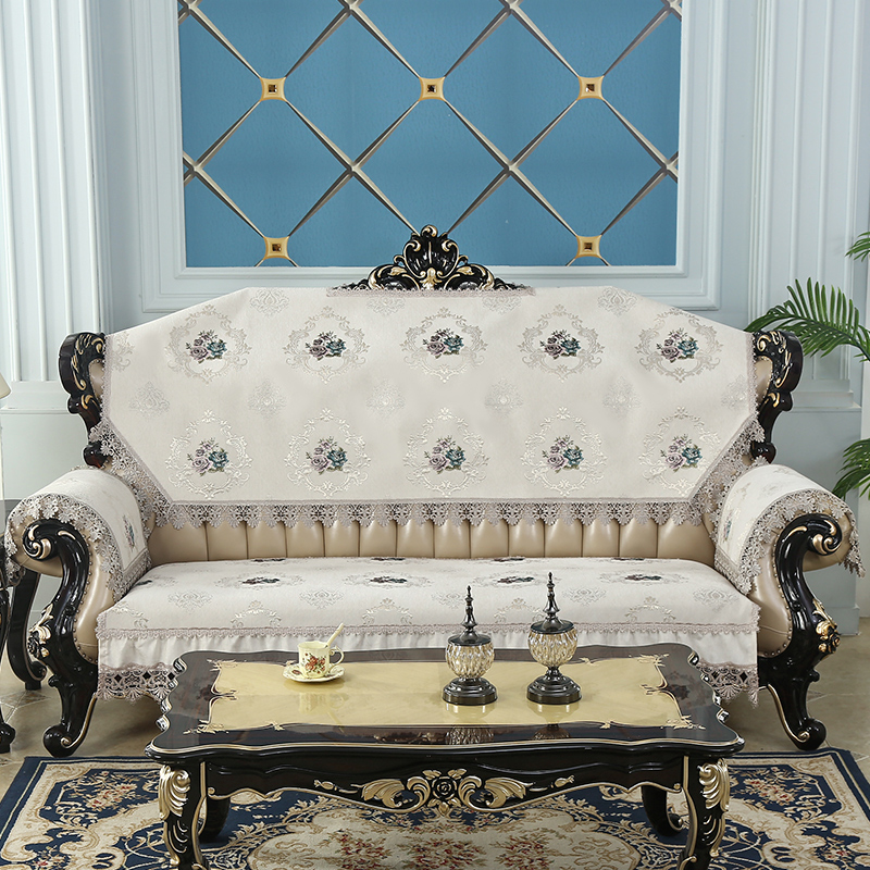 欧式沙发垫四季通用防滑定制3圆弧形U型贵妃垫靠背巾扶手巾