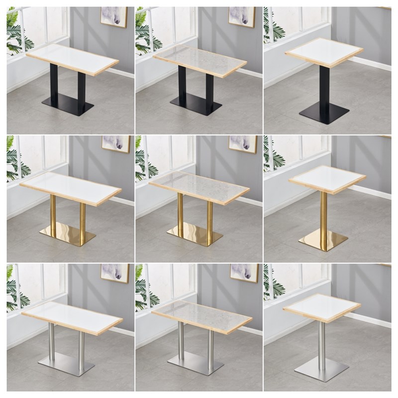 实木岩板桌餐饮小吃快餐店餐厅饭堂卡座餐桌商用食堂面馆桌椅