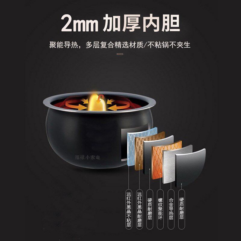美想电饭煲家用电饭锅多功能大容量机械老式小型不粘球釜胆3-人