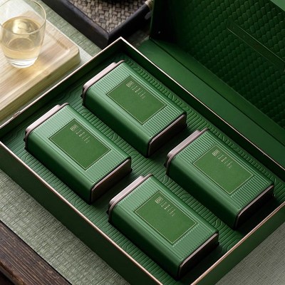 品鉴新款4罐通用茶叶包装盒空礼盒龙井茶信阳毛尖绿杨春包装盒绿