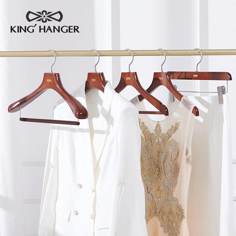 金领结复古色实木衣架宽肩无痕木衣架大衣西服专用衣柜衣帽间衣撑