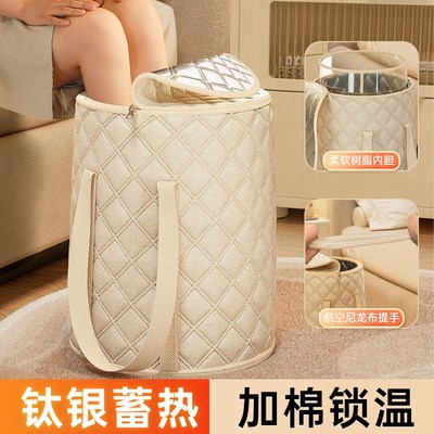 2024新款家用养生泡脚桶高深过膝小腿折叠加热恒温一名女士洗脚盆