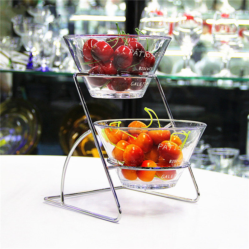 酒店自助餐台水果盘摆台食物展示水果架子创意多层果盘两层零食架