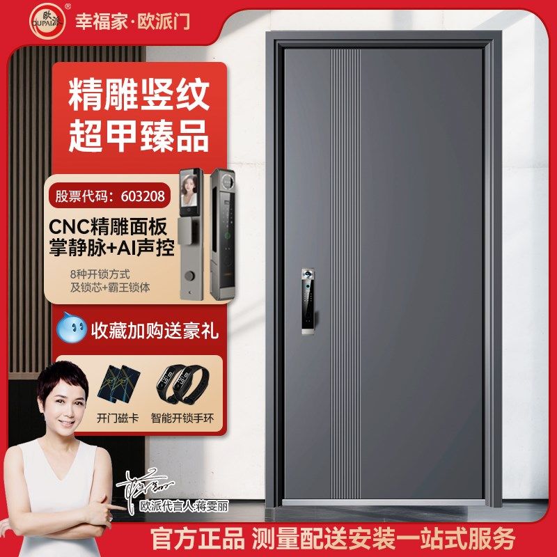 甲级智能家用防盗门入户门进户门指纹锁单门子母门静音安全门