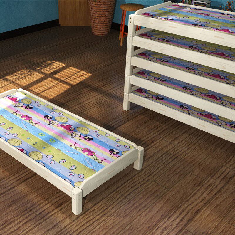 全实木幼儿园床儿童木床学校托班午睡床学生午休床叠叠床加宽舒适