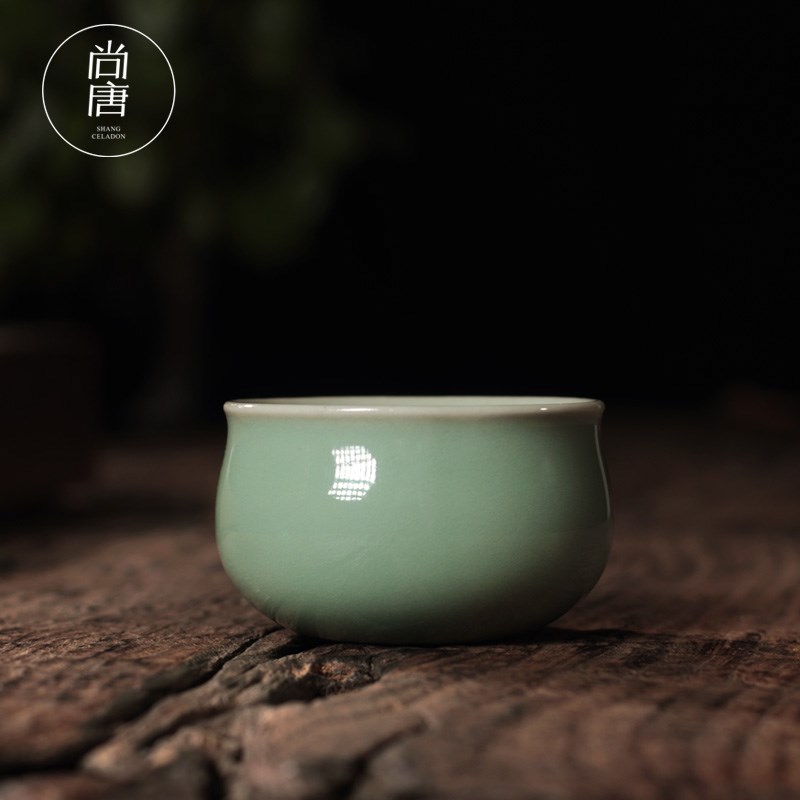 尚唐龙泉青瓷品茗茶杯小杯子陶瓷原矿主人杯客人杯功夫泡茶杯单杯