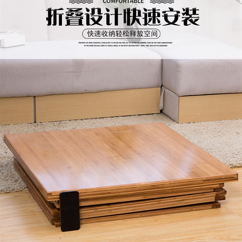 实木烤火架冬季烤火炉四方桌正方形小方桌楠竹可折叠烤火桌子家用