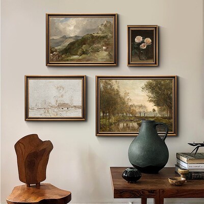 【漫野】法式复古组合客厅装饰画简美餐厅卧室过道壁画复古卧室画