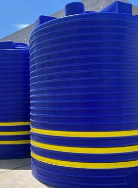 30吨PE水箱絮凝剂储罐耐酸碱化工塑料储罐原液储存大蓝水桶带抱箍