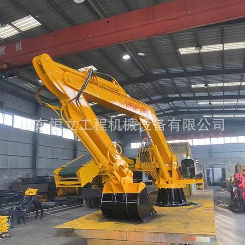 厂家供应固定式挖臂抓臂总成河道清淤机械臂码头船用挖掘机臂
