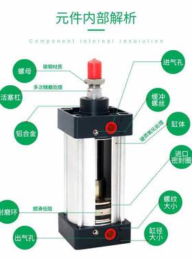 SC1010标准气气缸小型行程255X50X75X100X25X10动X20URS0X250X300