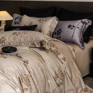 轻奢天丝绒棉四件套美单式用全棉印花被套CGL118-L纯棉长床四季款