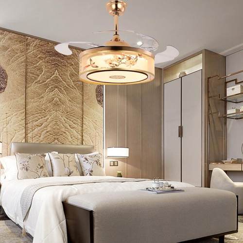 新中隐形吊扇灯吸一顶家用餐厅式卧室客带厅风扇灯无品牌/电风扇