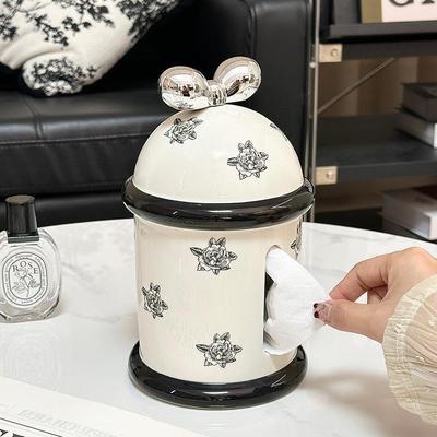 法式古陶瓷纸巾盒搞中139几个纸高抽盒创意档客厅茶件几摆卷筒纸