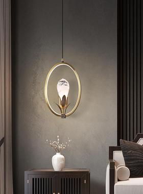 新中式全卧室吊灯铜房间床头轻厅52041奢现代简约餐极一字灯简工