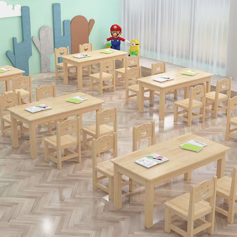 幼儿园宝宝实木桌椅套装儿童课桌椅家用学习书桌早教画画玩具桌子