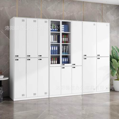 加厚密码文件柜更衣柜玻办公室GGH璃门锁锁带资料档案柜钢制书防