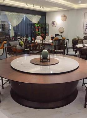 酒餐电桌大圆组桌动32593实木饭店店桌椅合餐厅包厢商用15人20人