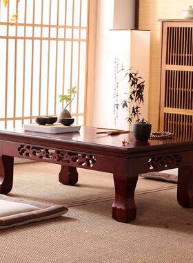 飘窗茶正桌小桌方形榻榻米几现代简约床上实木炕YYX桌阳台小桌方