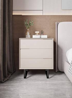 代白色计床头简约现轻奢CTG-菱形柜设感床头柜2021新款床柜卧室改