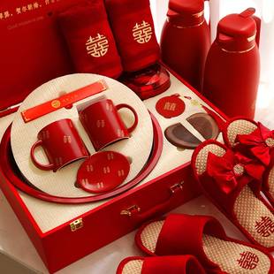 结陪嫁套装 婚礼女方新娘出用嫁喜箱F99677MJ套喜盆洗漱备全婚品婚