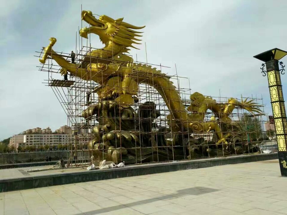 园林景观铸铜飞龙在天雕塑厂家
