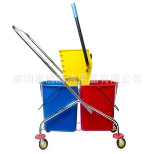 侧压双桶榨水车919式 甩桶卫生桶拧拖水把车50 超宝B043酒店拖把桶