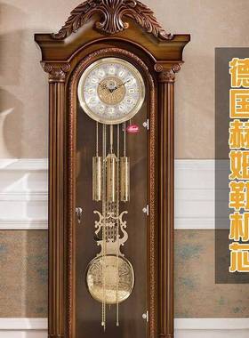 德国赫姆勒机yhD006芯式地钟豪华客厅械机座钟实木雕花立钟落欧古