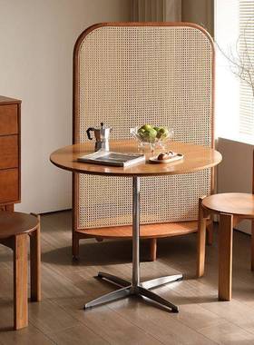 中古风餐桌洽谈办桌子圆桌小户边复古茶几阳台几型家MHQ用简约公