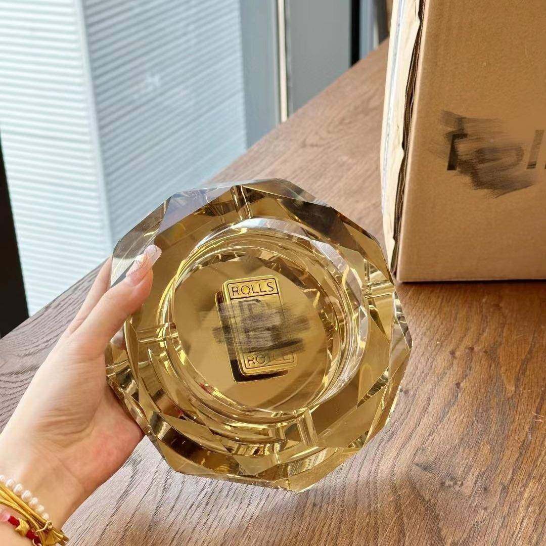 新o璃lls水晶烟灰缸极款简水创意个性潮流水晶R玻烟无品牌/灰缸居