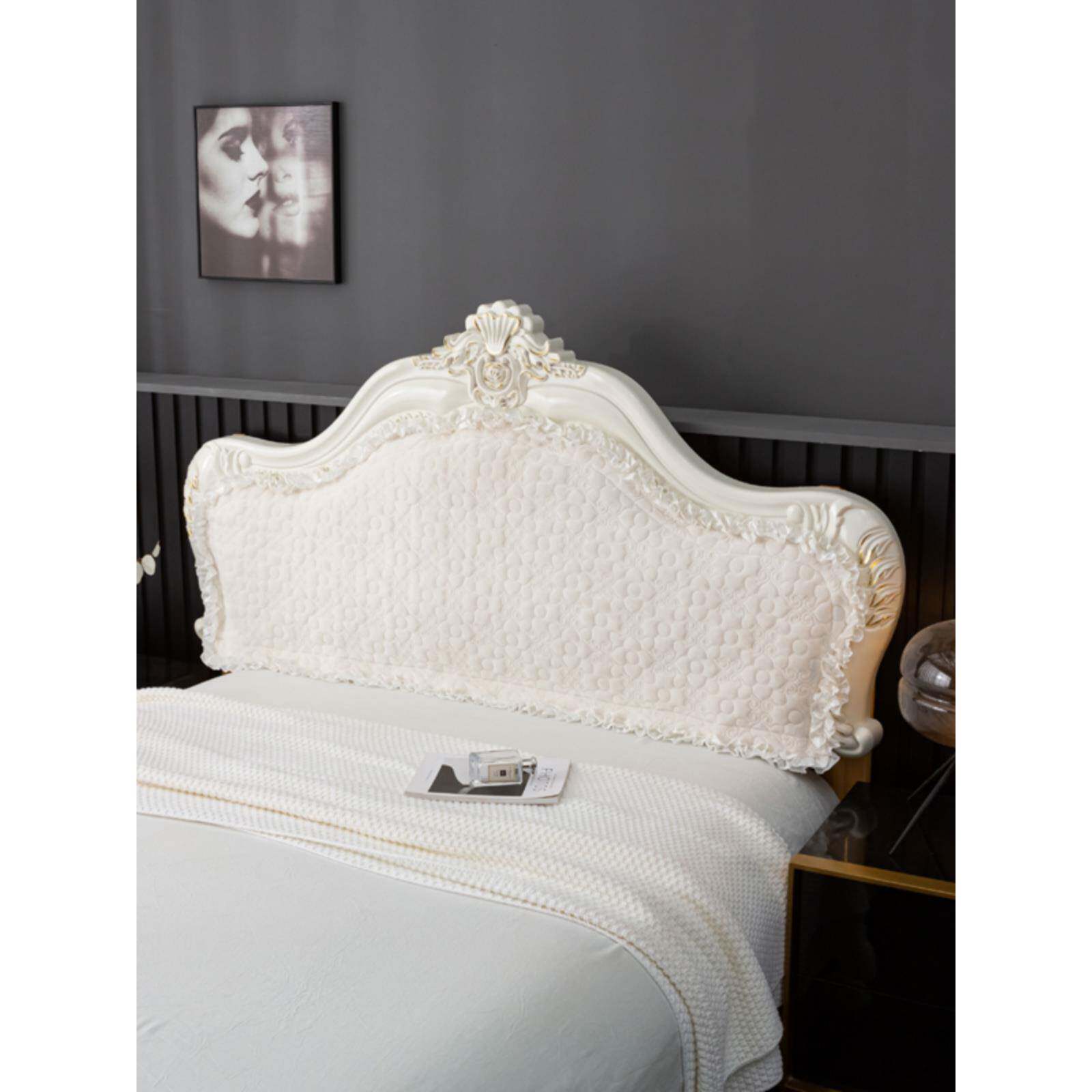 床头套罩水晶绗绣海木F775T7M5绵加厚床头软包床掉皮布艺绒实欧式