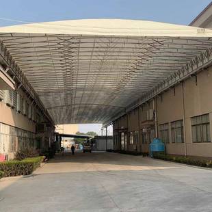 型移动遮阳伸缩雨篷活电动推拉动收缩电动推拉大过道活推拉棚蓬仓