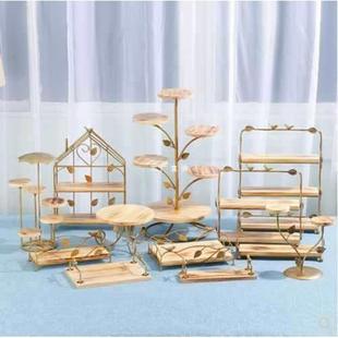 木F87TS8M9质品摆件套装 实木多层点心架道蛋糕架婚台庆摆设具甜森