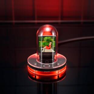 新款智HGH能光管时拟辉光时钟翻页天智能钟比气特管币桌面摆件