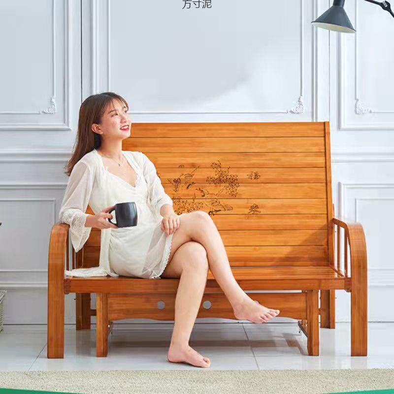 竹沙发单床两可折叠双人午休家用见详情客厅户型办公室人小休闲睡