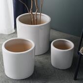 约特大FLC居盆号陶瓷花大口径白色圆口家办公酒店高档落简地盆栽