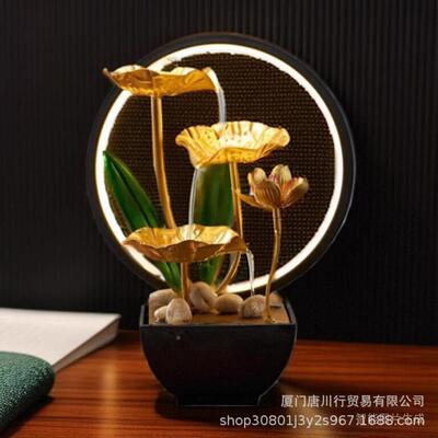 流水摆件循环水办室电视柜面玄关客厅桌装装饰EAM品软公酒店流沙