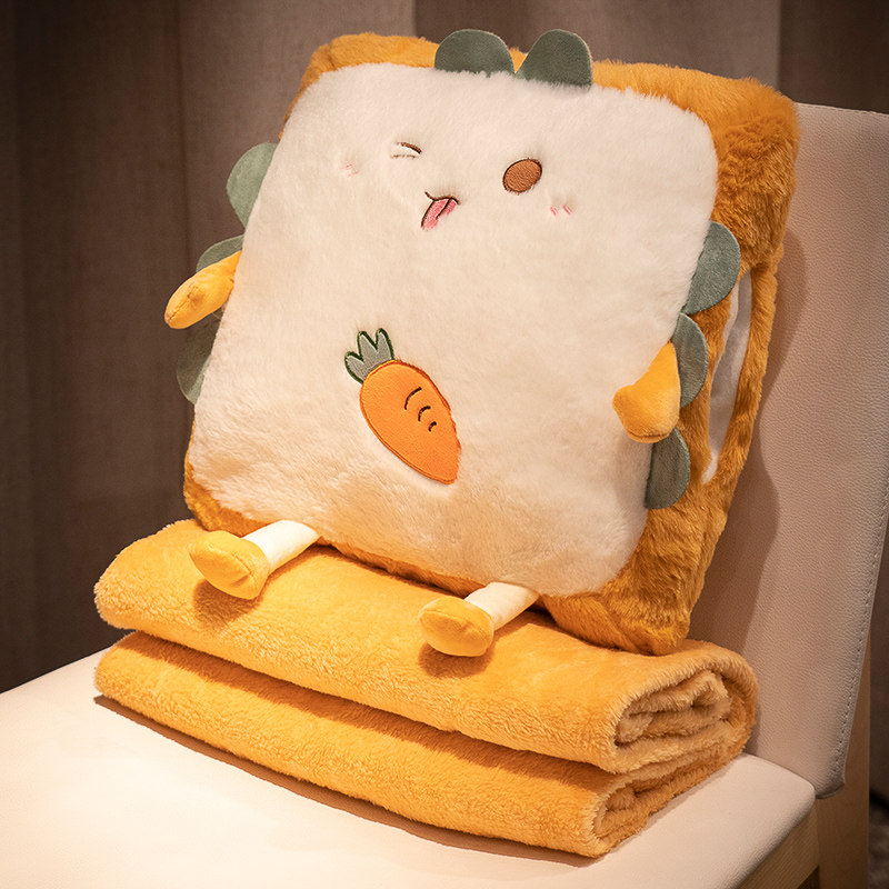 冬季暖手抱枕被子两用靠枕毯子二合一加厚办公室午睡枕头汽车靠垫