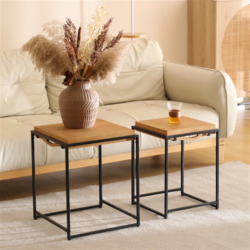 诧寂风茶几小桌子复古沙发边柜侧边柜床头小边几实木方桌阳台花几