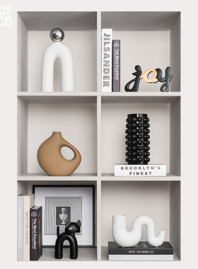 高级感艺术异形装饰品摆件创意客厅陶瓷花瓶酒书柜子抽象家居摆设