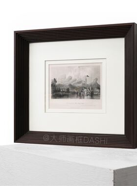 定制中式简约实木油画框外框画框装裱相框挂墙版画A4纸卡纸镜框架