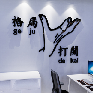 办公室激励志标语文化墙贴画自粘公司企业团队会议室背景布置装 饰