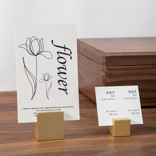 黄铜标签夹价格座名片桌面台卡架照片夹便利贴留言夹底座卡片座展