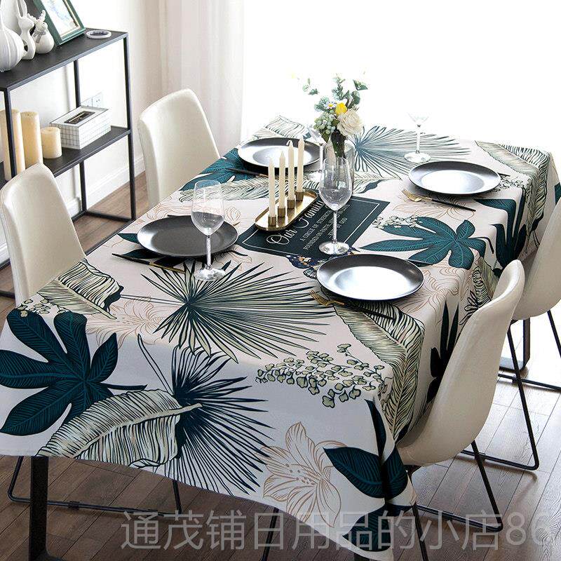 正品美国物花棉东防南亚麻餐桌植布水、防油、防啡烫咖桌桌布