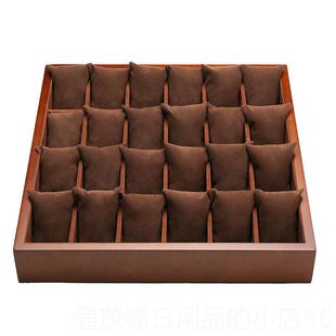正品雅式时尚质复古风盒4格实木木手表盒定制收藏收纳二十四只2装