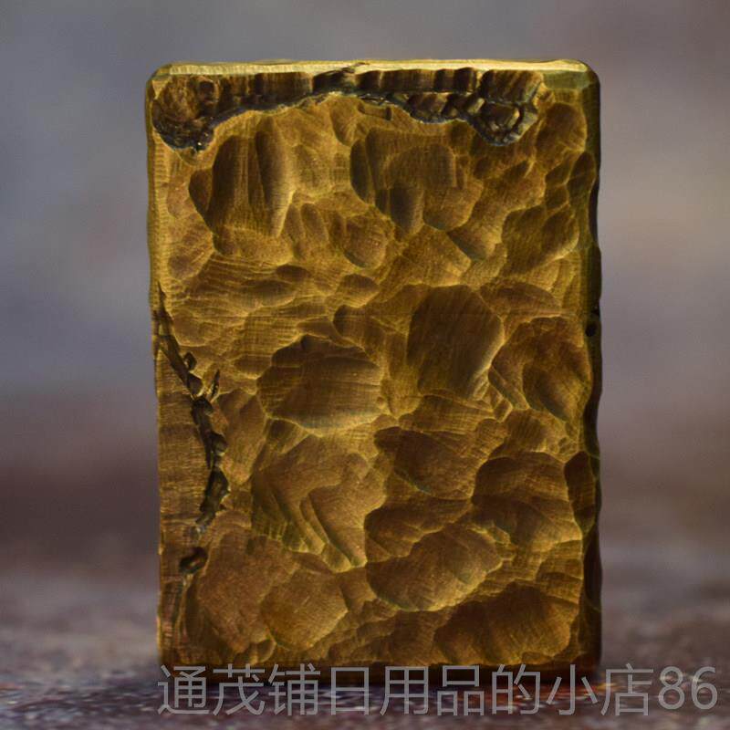 正品妖烧正黄铜煤油复古刀痕爪痕纯打火个性刻品字男朋友礼物惊铜