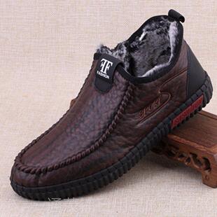 正品北老京布男棉鞋加绒闲保暖防滑软鞋底休鞋冬季一脚蹬高帮爸爸