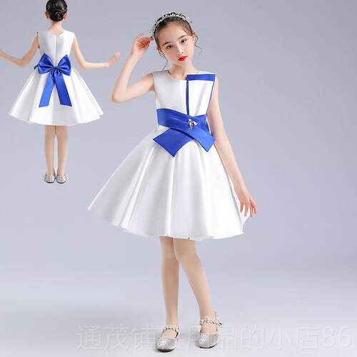 正品儿朗诵毕业童礼服女童持公主裙演主出服人演讲比赛服装小学生