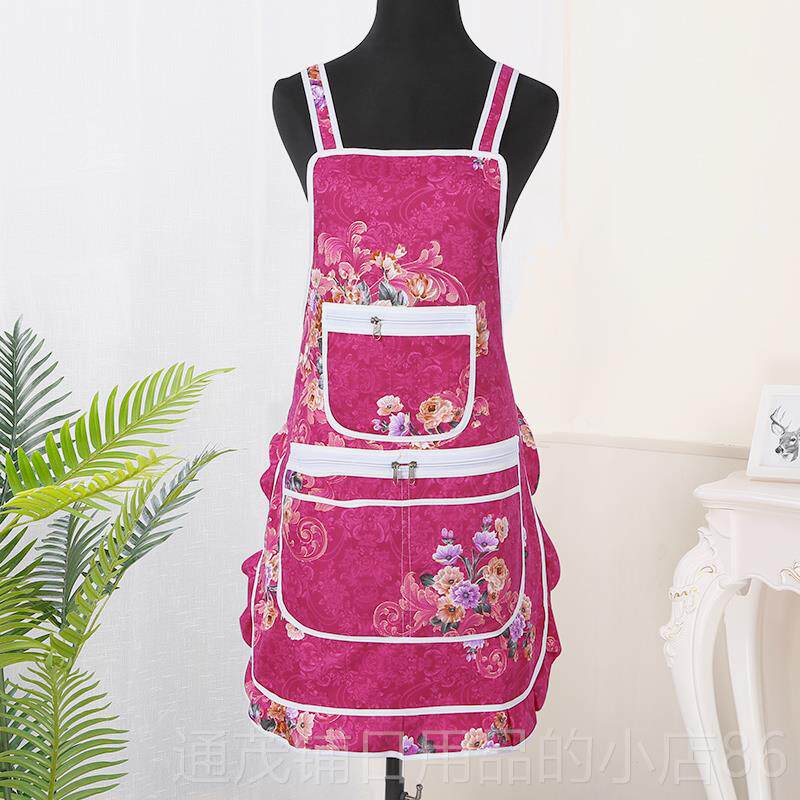 正品款时尚韩女版围裙轻微防水花边裙边男女无袖围新腰洁清防护工